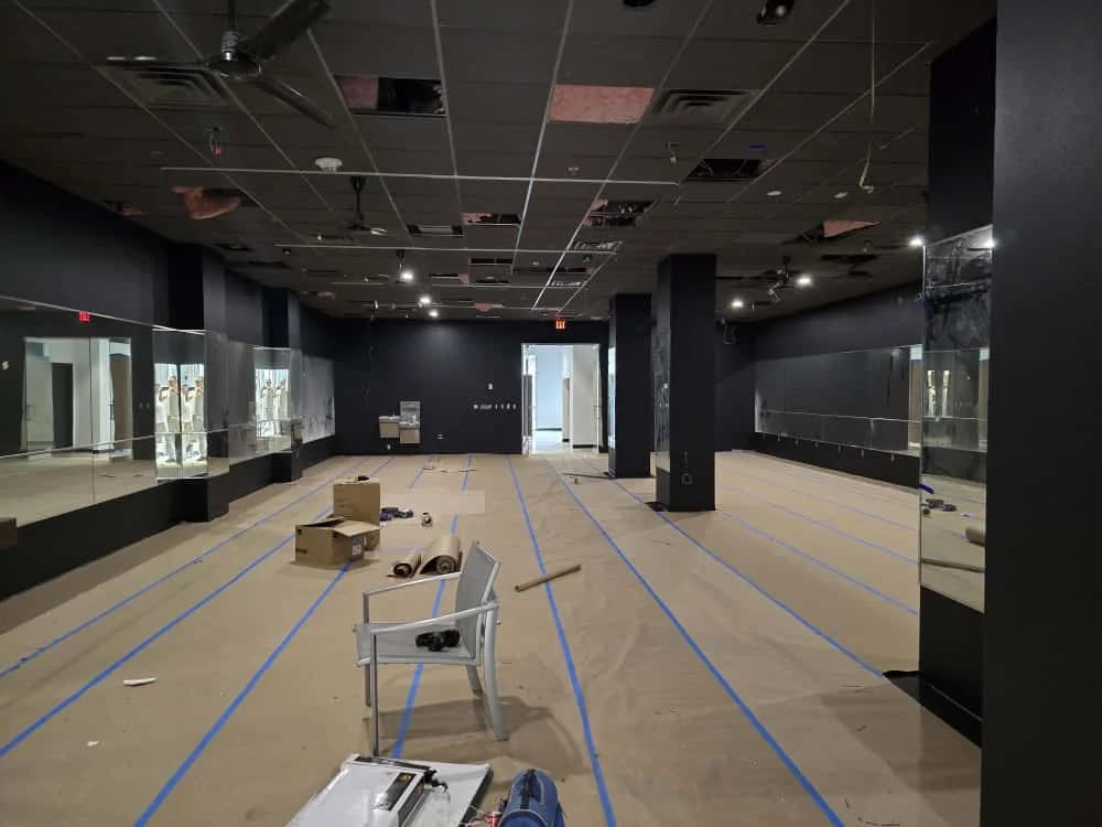 Retail store dark accent walls